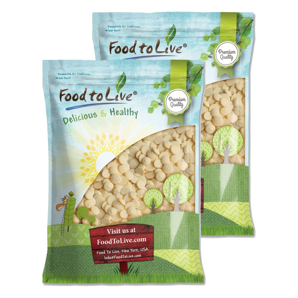 Food to Live Raw Cacao Butter Wafers, 16 Pounds Pure, Cold-Pressed, Unfiltered, Unrefined, Non-Deodorized, Kosher, Keto, Vegan, Sirtfood, Bulk. Great for Cooking, Baking, Hot White Chocolate