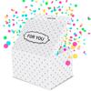 FETTIPOP Exploding Confetti Gift Box (Premium White) 7.1x5.5x4.3 inches KIT, Birthday, Party, Fathers and Mothers Day, Graduations, Anniversaries, Holidays, Any Occasion view 1