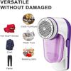 SMSOM Fabric Shaver, Electric Lint Remover, USB Rechargeable Sweater Shaver, Stainless Steel Blades, Removable Bin, Easy Remove Fuzz, Lint, Pills, Bobbles (Purple) view 2