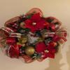22" Red/Gold Wreath with Red/Gold Bows and Bulbs view 1