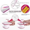 SMSOM Fabric Shaver, Electric Sweater Shaver, Fuzz Pill Bobble Remover for Fabric Fleece Curtains Clothes, USB Charging Wire, Stainless Steel Blades, White view 3