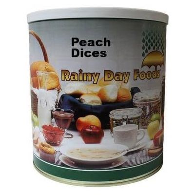 Rainy Day Foods Gluten-Free Peach Dices 52 oz #10 Can - 26 Servings