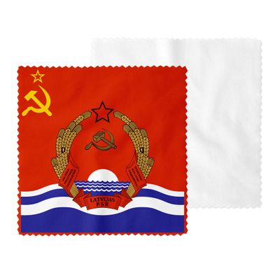 Latvian Soviet Socialist Republic with Coat of Arms Eyeglass Cleaner & Microfiber Cleaning Cloth (Latvian Soviet Socialist Republic with Coat of Arms)