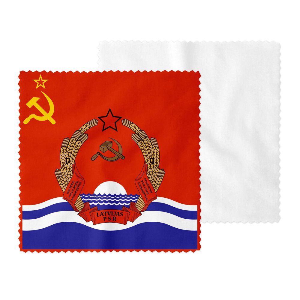 Latvian Soviet Socialist Republic with Coat of Arms Eyeglass Cleaner & Microfiber Cleaning Cloth (Latvian Soviet Socialist Republic with Coat of Arms)