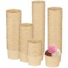 Ruisita 120 Packs Paper Ice Cream Cups 5 Ounce Disposable Soup Bowls Brown Dessert Bowls for Hot or Cold Food Party Supplies Treat Dessert Cups for Sundae Frozen Yogurt view 1