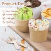 Ruisita 120 Packs Paper Ice Cream Cups 5 Ounce Disposable Soup Bowls Brown Dessert Bowls for Hot or Cold Food Party Supplies Treat Dessert Cups for Sundae Frozen Yogurt view 4