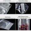 100PCS Resealable Smell Proof Bags,6.3"x9.4" Aluminium Foil Stand Up Food Pouches Bags with Zipper for Nuts Packing view 2