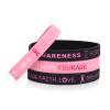 LuxglitterLin 4 Pack Breast Cancer Awareness Bracelet Wristbands Faith Hope Courage Inspiring Band, 7.5 inches (BR_Med_Rubber_Breast) view 1