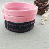 LuxglitterLin 4 Pack Breast Cancer Awareness Bracelet Wristbands Faith Hope Courage Inspiring Band, 7.5 inches (BR_Med_Rubber_Breast) view 2
