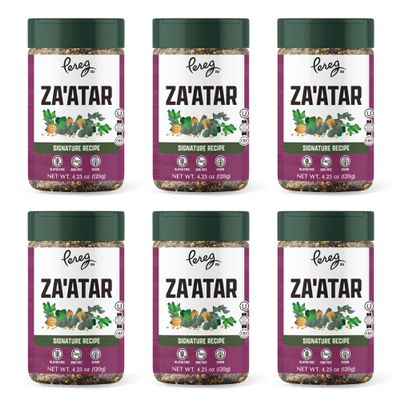 Pereg Zahtar, Mixed Spice Seasoning (4.25 Oz x 6 Pack), Middle Eastern Inspired Za'atar Spices, Non-GMO, No MSG, Gluten Free, All Natural Seasoning, Sprinkler for Pizza, Salad & Chicken
