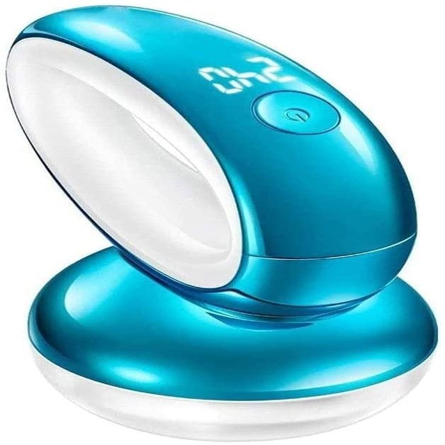 SMSOM Fabric Shaver, Electric Lint Remover, Rechargeable Sweater Shaver with Stainless Steel Blades, Easy Remove Fuzz, Lint, Pills, Blue