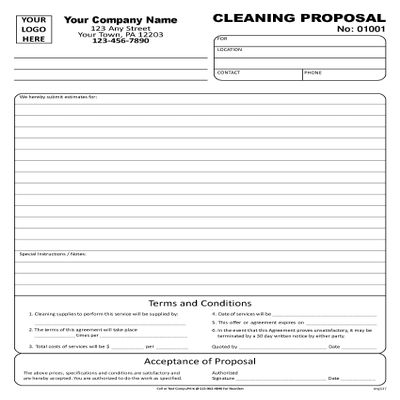 Custom Cleaning Proposal / 8.5 x 11" / 3 Part / TMG137 (1000)
