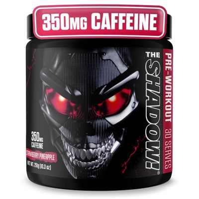 JNX SPORTS The Shadow! High Stim Preworkout | 350mg of Caffeine | Strawberry Pineapple 30 Servings | Electric Energy, Mental Focus & Superhuman Strength for Men & Women
