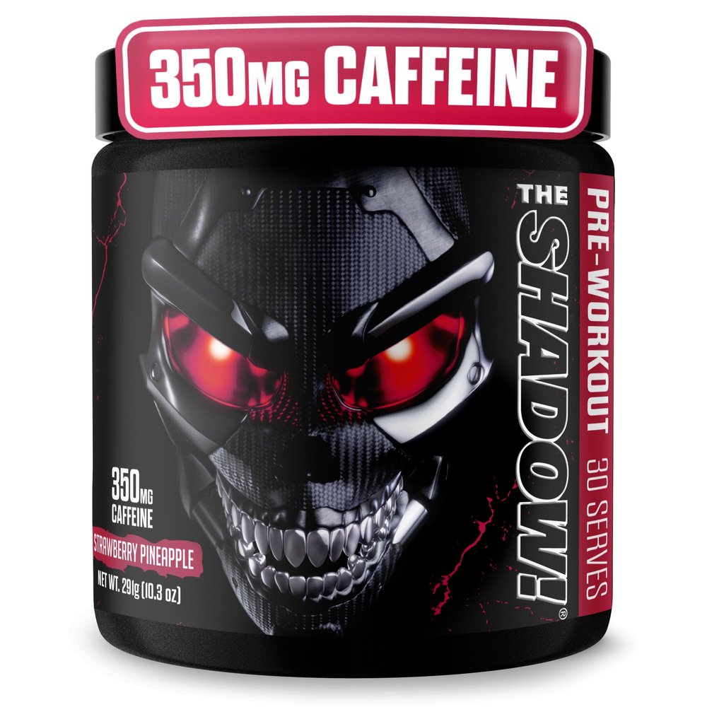 JNX SPORTS The Shadow! High Stim Preworkout | 350mg of Caffeine | Strawberry Pineapple 30 Servings | Electric Energy, Mental Focus & Superhuman Strength for Men & Women