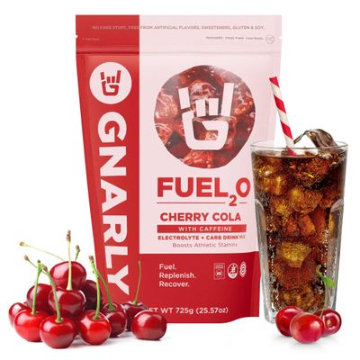Gnarly Nutrition Fuel2O Electrolyte Powder, Cherry Cola  NSF Sport Certified  Electrolyte Solution, Fuel, Replenishment, and Recovery  Fuel2O Endurance Nutrition  Cherry Cola, 25.57 oz
