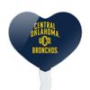 Central Oklahoma Bronchos Logo Heart Love Cupcake Picks Toppers Decoration Set of 6 view 2