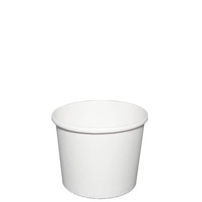 Disposable White Paper Soup Containers - Paper Ice Cream Cups - Disposable Dessert Bowls for Cold, Frozen Yogurt Cups - Food Storage Containers, Microwavable and Freezer Safe Take Out (25, 12oz)