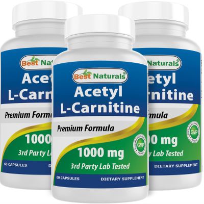 Best Naturals Acetyl L-Carnitine 1000 mg 60 Capsules (60 Count (Pack of 3))