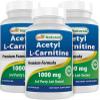 Best Naturals Acetyl L-Carnitine 1000 mg 60 Capsules (60 Count (Pack of 3)) view 1