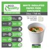 Disposable White Paper Soup Containers - Paper Ice Cream Cups - Disposable Dessert Bowls for Cold, Frozen Yogurt Cups - Food Storage Containers, Microwavable and Freezer Safe Take Out (500, 26oz) view 2