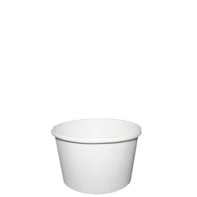 Disposable White Paper Soup Containers - Paper Ice Cream Cups - Disposable Dessert Bowls for Cold, Frozen Yogurt Cups - Food Storage Containers, Microwavable and Freezer Safe Take Out (25, 8oz)