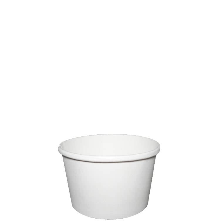 Disposable White Paper Soup Containers - Paper Ice Cream Cups - Disposable Dessert Bowls for Cold, Frozen Yogurt Cups - Food Storage Containers, Microwavable and Freezer Safe Take Out (25, 8oz)