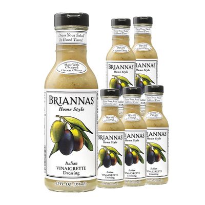 BRIANNAS - Home Style Italian Vinaigrette Dressing Fine Salad Dressing made with Premium Ingredients - Gluten Free & Low Sugar Dressing - 12 oz. Bottle - 6 Pack