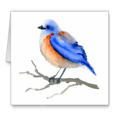 DJ Rogers Fine Art Blue Bird - Set of 10 Blue Bird Note Cards With Envelopes
