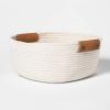 13" Decorative Coiled Rope Square Base Tapered Basket in Sour Cream view 1