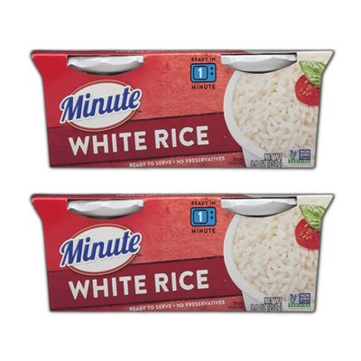 Microwavable Rice Bundle. Includes Two-8.8 Oz Packages of Minute Microwavable White Rice! Total of 4 Cups of Instant Cooked Rice! Comes With a BELLATAVO Fridge Magnet!
