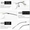KOOSUFA Rimless Reading Glasses +3.00 Blue Light Blocking Lightweight Eyeglasses Rectangle Frameless Readers for Men Women, Black+silver view 4