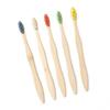 Bamboo Toothbrush, Flat Wave Bamboo Toothbrush, Hotel Supplies, Bamboo Charcoal Soft ToothbrushYellow,4pc) view 1