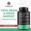 TWINLEAF 5 HTP Supplement for Mood Support - Made in USA - Natural Manganese & L-tryptophan Capsules - 5-HTP Booster for Men & Women - Proprietary Formula for Mood and Relaxation - 60 Vegan Capsules view 2