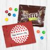 24ct Valentine's Day Candy Favors M&M's Milk Chocolate Fun Size (24 Pack) - Red Foil - (3 x 4in) Classroom Party - Red Hearts view 1