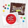 24ct Valentine's Day Candy Favors M&M's Milk Chocolate Fun Size (24 Pack) - White Foil - (3 x 4in) Valentines Candy for Kids - Classroom Party - Red Heart view 1