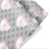 Cute Pink Gray Skull Wrapping Paper Premium Gift Wrap Pastel Goth Birthday Party Decoration (12 foot x 30 inch roll) view 1