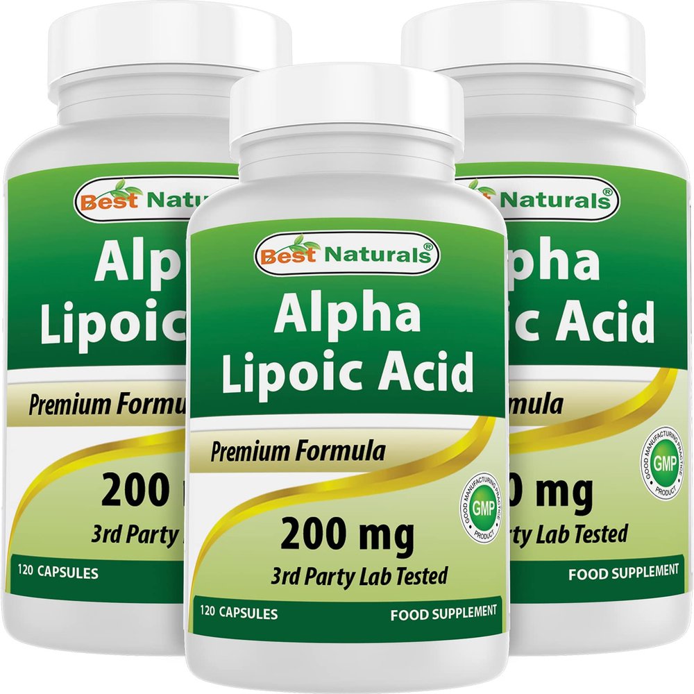 Best Naturals Alpha Lipoic Acid 200 Mg 120 Capsules (120 Count (Pack of 3))