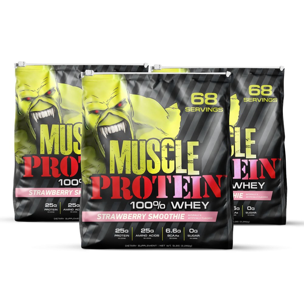 COLOSSAL LABS Muscle Whey Protein Flavored Protein Powder, 25,000mg Amino Acids/Serving, Cold Filtered(Packaging May Vary) (15 Pound (Pack of 3), Strawberry)