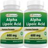 Best Naturals Alpha Lipoic Acid 600 mg 60 Capsules - ALA Powerful Antioxidant (60 Count (Pack of 2)) view 1