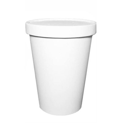 Disposable White Paper Soup Containers with Lids - Paper Ice Cream Cups - Disposable Dessert Bowls For Cold, Frozen Yogurt Cups - Food Storage, Microwavable, Freezer Safe Take Out (26oz, 150 Count)