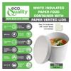 Disposable White Paper Soup Containers with Lids - Paper Ice Cream Cups - Disposable Dessert Bowls For Cold, Frozen Yogurt Cups - Food Storage, Microwavable, Freezer Safe Take Out (26oz, 150 Count) view 2