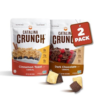 Catalina Crunch Protein Cereal - Breakfast Cereal with 10g of Protein, No Added Sugar - Gluten Free - Honey Nut with Almonds - 8 oz. Bag (Pack of 1)