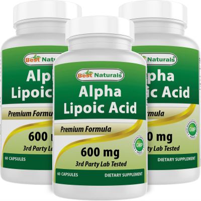 Best Naturals Alpha Lipoic Acid 600 mg 60 Capsules - ALA Powerful Antioxidant (60 Count (Pack of 3))