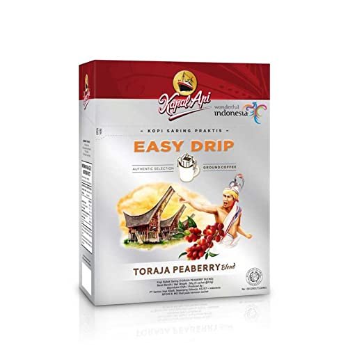 Kapal Api Easy Drip Toraja Peaberry Blend 5-ct, 50 Gram (Pack of 2)