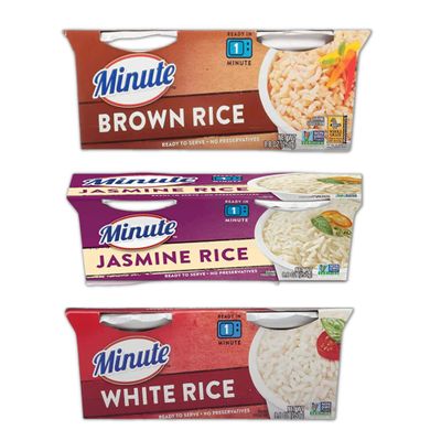 Microwavable Rice Bundle. Includes 3-8.8 Oz Packages of Ready to Serve Minute Rice. 1 of Each Minute Rice Variant: Instant White Rice, Jasmine Rice and Brown Rice Comes With a BELLATAVO Fridge Magnet!