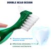 Uouovo Premium Hard Denture Brush Toothbrush for False Teeth, Multi-Layered Bristles & Portable Denture Double Sided Brush, Denture Care (Pack of 4) view 2