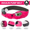 Athl Insulin Pump Belt - 2 Stretch Pockets Fits Insulin Pump, Epipen, Phone, Wallet, Cards and More - Comfortable and Adjustable Waist Strap - Size X-Small 20" - 22" - Insulin Pump Holder - Pink view 4