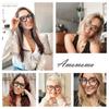 AMOMOMA 3 Pack Retro Oversized Reading Glasses for Women Blue Light Blocking Computer Readers Spring hinge AM6003 with Brown+Blue+Grey Tortoise Frame 2.25 x view 2