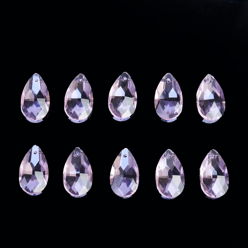 10PCS 28mm Tear Drop Crystal Prism Clear Glass Chandelier Crystal Parts DIY,Pink,China
