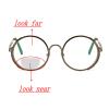 Transition Sunglasses Photochromic Bifocal Reading Glasses Men Women 2 pairs Fashion Light Far and Near Round Reader (2pcs-leopard&black, 1.75) view 2